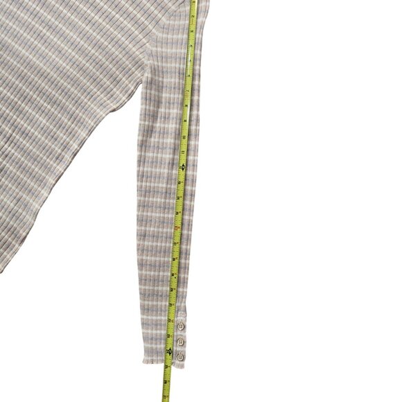 J.McLaughlin Women Striped Arlette Turtleneck M Oatmeal Cotton Modal Stretch NWT - Picture 7 of 8